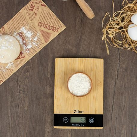 Zilan ZLN8989 konyhai mérleg, max. 5kg, LCD kijelző, 5 féle mértékegység, elemes tápellátás