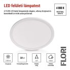 LED felületi lámpatest FLORI kerek, fehér, 18W, semleges fehér