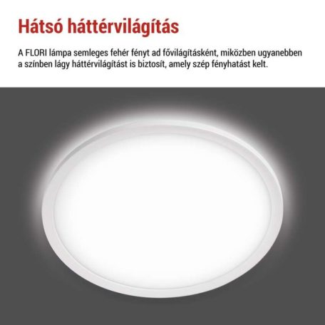LED felületi lámpatest FLORI kerek, fehér, 18W, semleges fehér