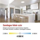 LED felületi lámpatest FLORI kerek, fehér, 18W, semleges fehér