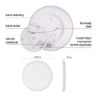 LED felületi lámpatest FLORI kerek, fehér, 18W, semleges fehér