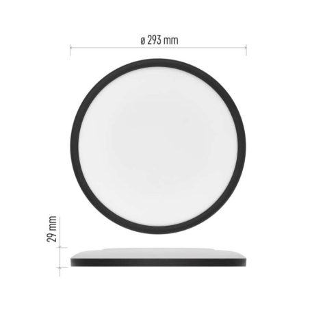 LED felületi lámpatest FLORI fekete, fehér, 18W, semleges fehér