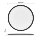 LED felületi lámpatest FLORI fekete, fehér, 22W, semleges fehér