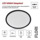 LED felületi lámpatest FLORI fekete, fehér, 22W, semleges fehér
