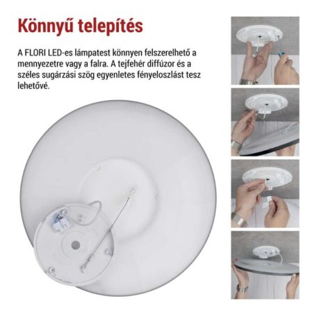 LED felületi lámpatest FLORI fekete, fehér, 22W, semleges fehér