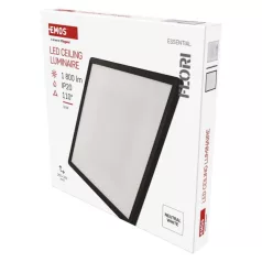   LED felületi lámpatest FLORI négyzet, fekete, 18W, semleges fehér