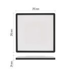 LED felületi lámpatest FLORI négyzet, fekete, 18W, semleges fehér