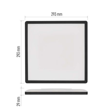 LED felületi lámpatest FLORI négyzet, fekete, 18W, semleges fehér