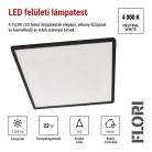 LED felületi lámpatest FLORI négyzet, fehér, 22W, semleges fehér