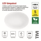 LED mennyezeti lámpatest TIVI, A CLASS, MW sen.kerek, fehér 12,5W, IP44, Természetes fehér