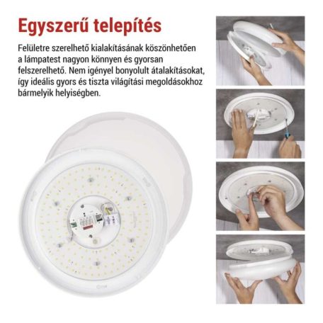 LED mennyezeti lámpatest TIVI, A CLASS, MW sen.kerek, fehér 12,5W, IP44, Természetes fehér