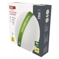   LED mennyezeti lámpatest TIVI, B CLASS, kerek, fehér 5,2W, IP44, Meleg fehér