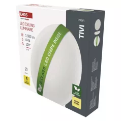   LED mennyezeti lámpatest TIVI, B CLASS, kerek, fehér 8,6W, IP44, Meleg fehér