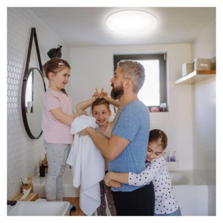 LED mennyezeti lámpatest TIVI, B CLASS, kerek, fehér 12,5W, IP44, Meleg fehér