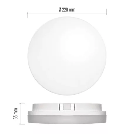 EMOS LED MENNYEZETI LÁMPA TORI 15W WW IP54