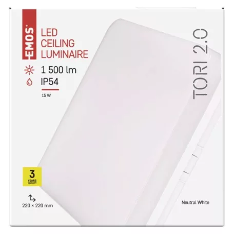 EMOS LED MENNYEZETI LÁMPA TORI 15W NW IP54