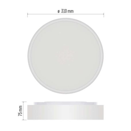 LED felületi lámpatest RORI kerek, fehér, 17W, CCT