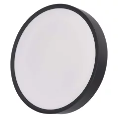LED felületi lámpatest RORI kerek, fekete, 17W, CCT