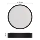 LED felületi lámpatest RORI kerek, fekete, 17W, CCT