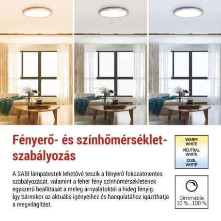 EMOS LED mennyezeti lámpa SABI 45W 2700lm dimm. állítható színhőmérséklet