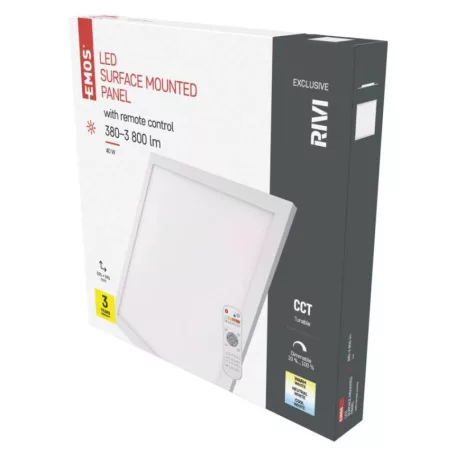 EMOS LED MENNYEZETI PANEL RIVI 60x60, 40W, DIMM., ÁLLÍTHATÓ SZÍNHŐM.