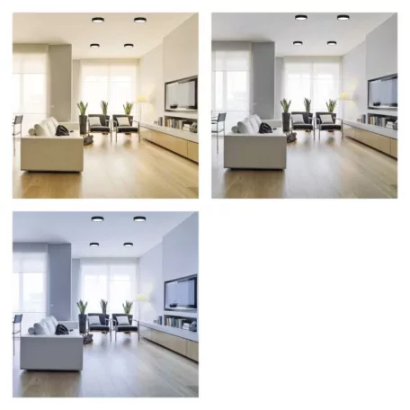 LED felületi lámpatest NEXXO, kerek, fekete, 12,5W, CCT