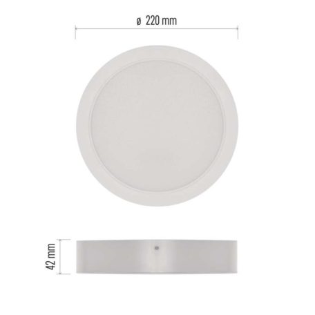 LED felületi lámpatest RUBIC, kerek, fehér, 24W, természetes fehér