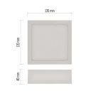 LED felületi lámpatest NEXXO, négyzet, fehér, 7,6W,Természetes fehér