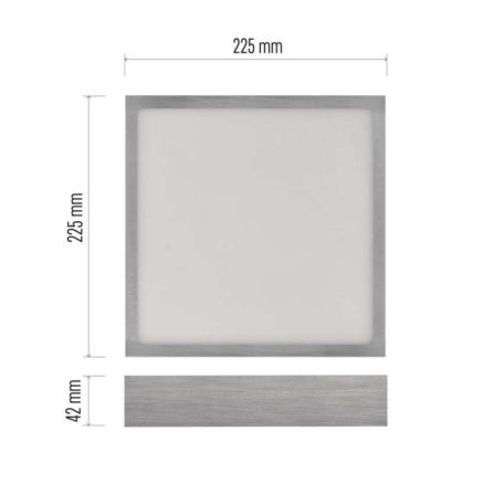 LED felületi lámpatest NEXXO, négyzet, ezüst, 21W, CCT