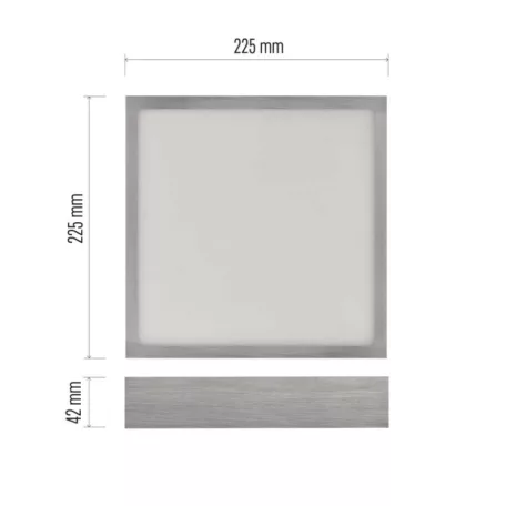 LED felületi lámpatest NEXXO, négyzet, ezüst, 21W, CCT