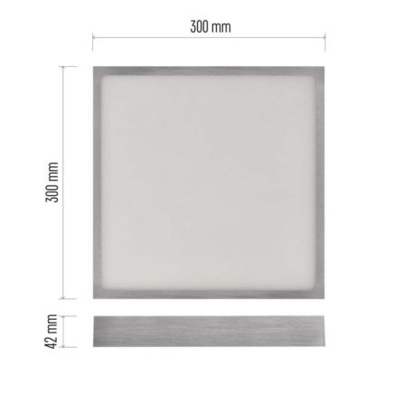 LED felületi lámpatest NEXXO, négyzet, ezüst, 28,5W, CCT