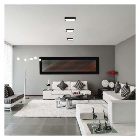 LED felületi lámpatest NEXXO, négyzet, fekete, 12,5W, CCT