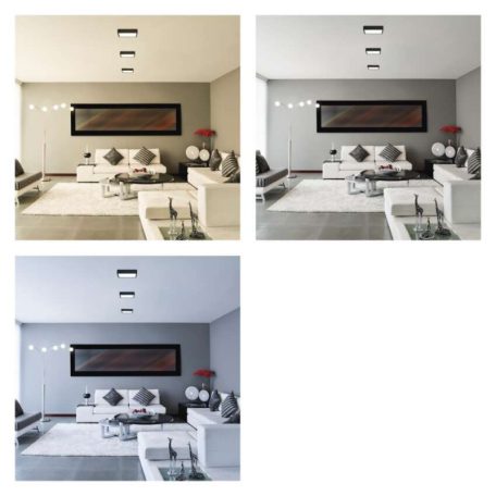 LED felületi lámpatest NEXXO, négyzet, fekete, 12,5W, CCT