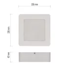 LED felületi lámpatest RUBIC, négyzet, fehér, 9W, természetes fehér