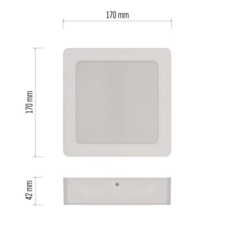 LED felületi lámpatest RUBIC, négyzet, fehér, 18W, természetes fehér