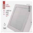 LED felületi lámpatest RUBIC, négyzet, fehér, 18W, természetes fehér