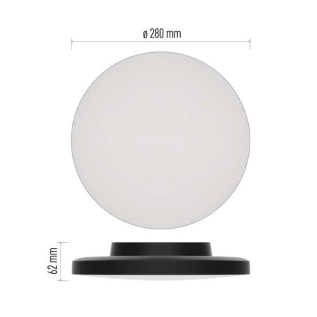 LED-es felületi lámpatest DIONI kerek, fekete, 15W, változtatható CCT-vel