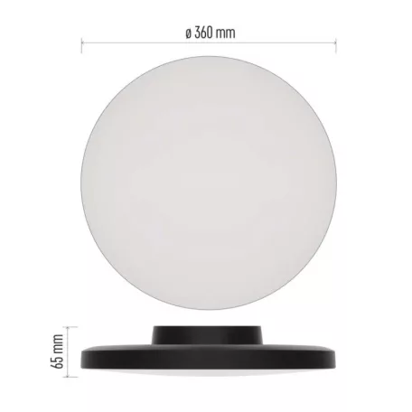 LED-es felületi lámpatest DIONI kerek, fekete, 18W, változtatható CCT-vel