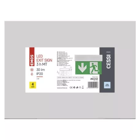 EMOS LED vészkijárat lámpatest CESSI 3W 3 óra MT
