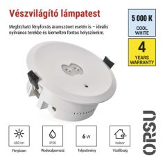 EMOS LED vészvilágító lámpatest ORSU 6W 450 lm 3 óra