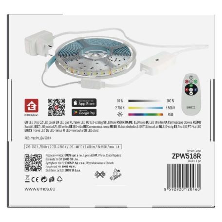 GoSmart LED szalag WiFi 5m, 22W, 1400lm, RGB/CCT