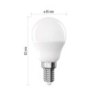 LED izzó Classic Mini Globe / E14 / 2,5 W (32 W) / 350 lm / Meleg fehér