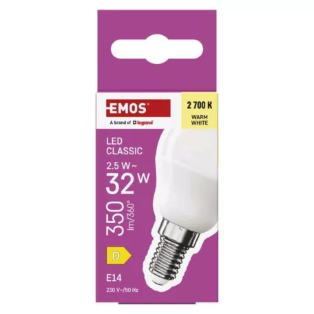 LED izzó Classic Mini Globe / E14 / 2,5 W (32 W) / 350 lm / Meleg fehér