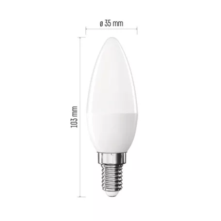 LED izzó Classic gyertya / E14 / 4,2 W (40 W) / 470 lm / Meleg fehér