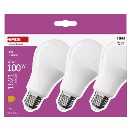 LED izzó Classic A60 / E27 / 13 W (100 W) / 1521 lm / Természetes fehér