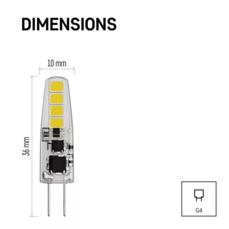 LED izzó Classic JC / G4 / 1,9 W (21 W) / 200 lm / természetes fehér