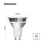 LED izzó Classic MR16 ezüst/ GU10 / 3 W (32 W) / 345 lm / Meleg fehér