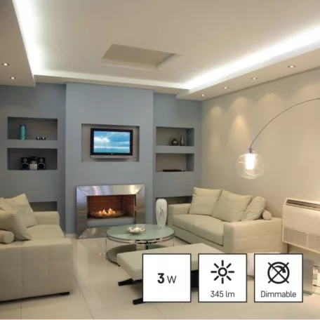 LED izzó Classic MR16 ezüst/ GU10 / 3 W (32 W) / 345 lm / Meleg fehér