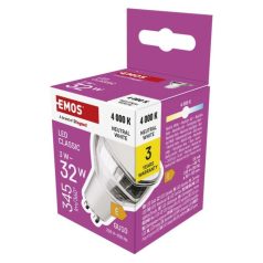   LED izzó Classic MR16 ezüst/ GU10 / 3 W (32 W) / 345 lm / Természetes fehér