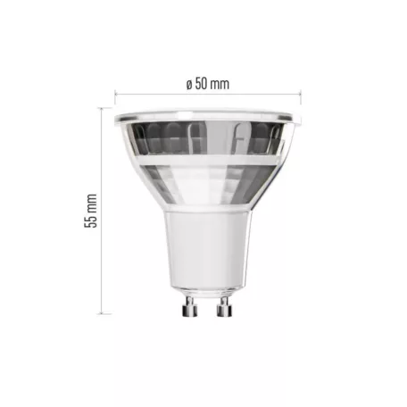 LED izzó Classic MR16 ezüst/ GU10 / 3 W (32 W) / 345 lm / Hideg fehér